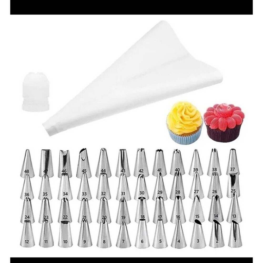 50pcs/Pack, Baking Cake Cream Squeezing Set